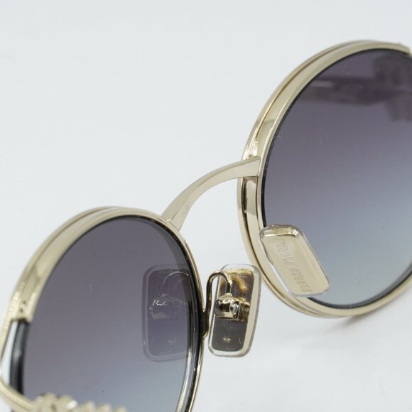 Miu Miu MU52YS ZVN5D1 Sunglasses Pale Gold Oval Frame, Grey Gradient Lenses main image 15
